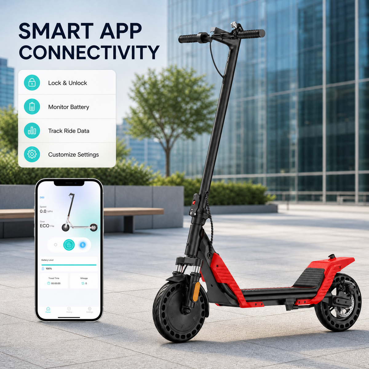 Aolorozo D03 City Electric Scooter with Front Suspension