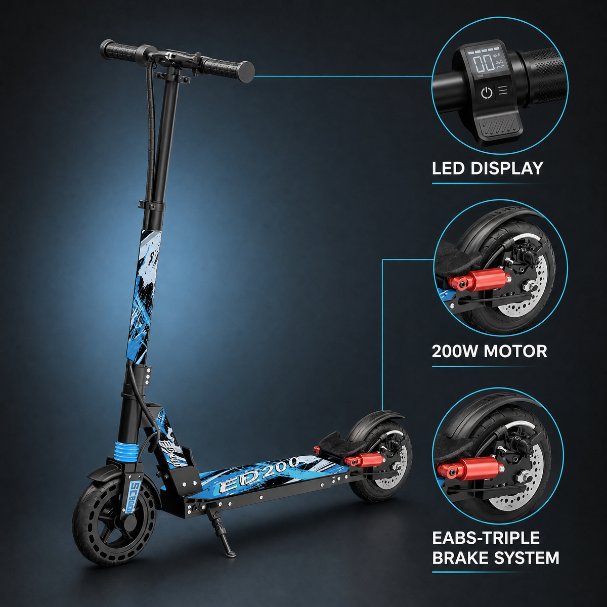 Aolorozo ED200 Youth Dual-Suspension Scooter