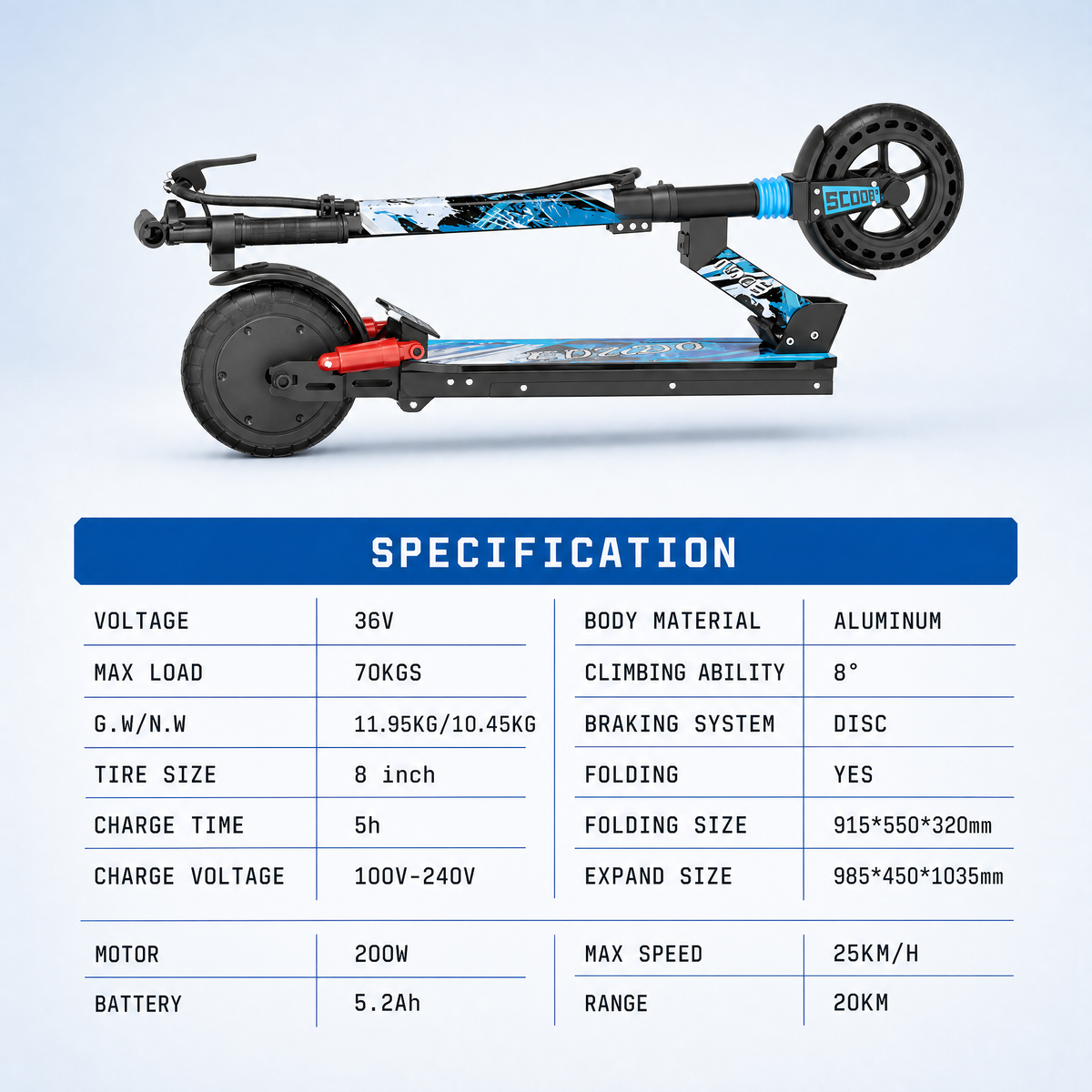 Aolorozo ED200 Youth Dual-Suspension Scooter